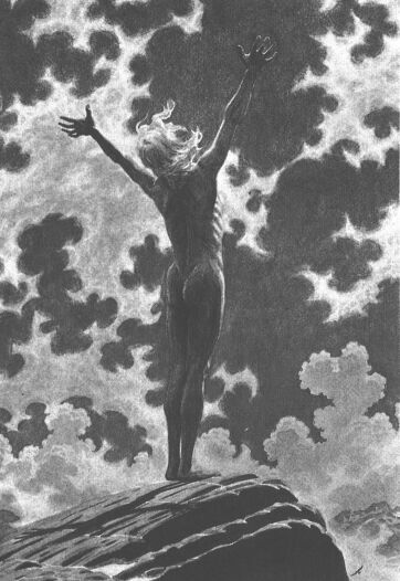 Fidus, Lichtgebet, Aquarell, 1913